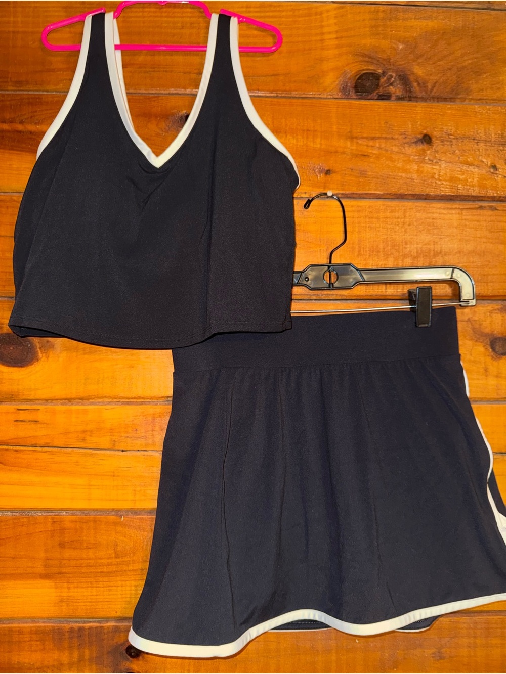 all in motion Black Athletic Skort with White Trim